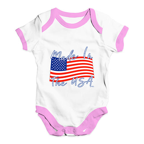 Made In The USA Flag Baby Unisex Baby Grow Bodysuit