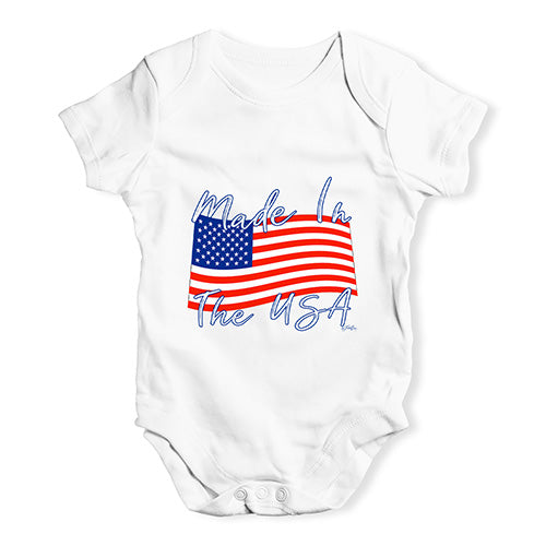 Made In The USA Flag Baby Unisex Baby Grow Bodysuit
