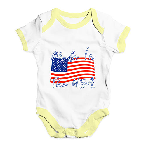 Made In The USA Flag Baby Unisex Baby Grow Bodysuit