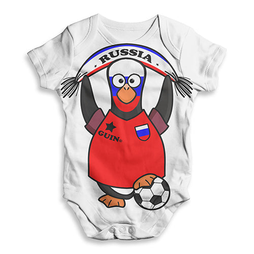 Russia Guin Penguin Soccer Fan Baby Unisex ALL-OVER PRINT Baby Grow Bodysuit