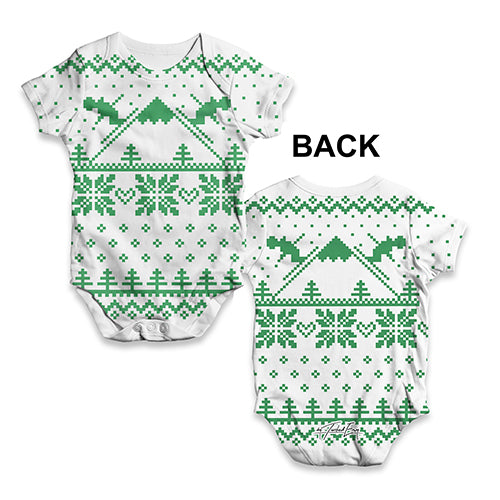Ski Christmas Sweater Print Baby Unisex ALL-OVER PRINT Baby Grow Bodysuit