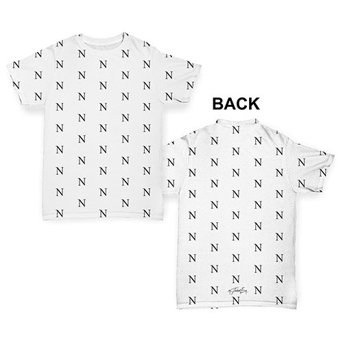 Alphabet Monogram Letter N Baby Toddler ALL-OVER PRINT Baby T-shirt