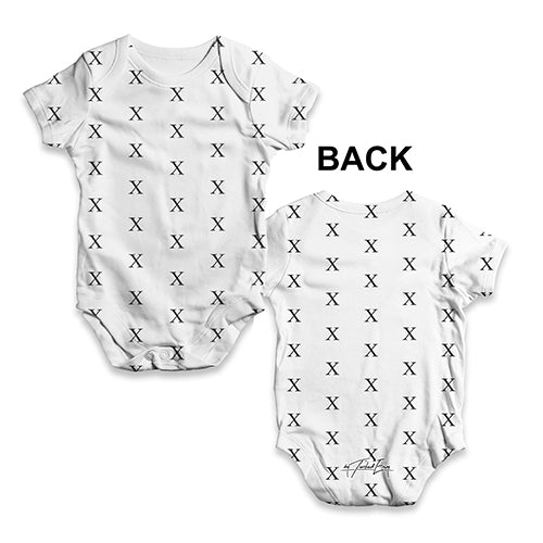 Alphabet Monogram Letter X Baby Unisex ALL-OVER PRINT Baby Grow Bodysuit