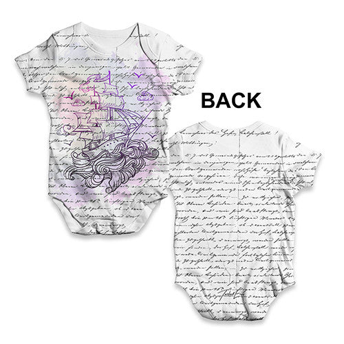 Book Print Pirate Ship Baby Unisex ALL-OVER PRINT Baby Grow Bodysuit