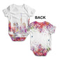 Dubai Skyline Ink Splats Baby Unisex ALL-OVER PRINT Baby Grow Bodysuit