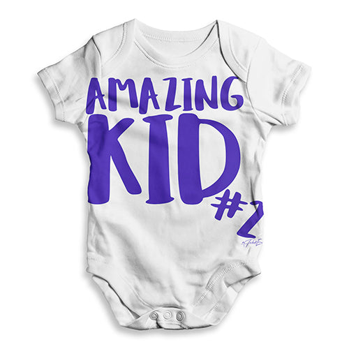Amazing Kid Number 2 Baby Unisex ALL-OVER PRINT Baby Grow Bodysuit
