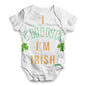ALL-OVER PRINT Baby Bodysuit St Patricks Day I Think I'm Irish Baby Unisex ALL-OVER PRINT Baby Grow Bodysuit 3-6 Months White