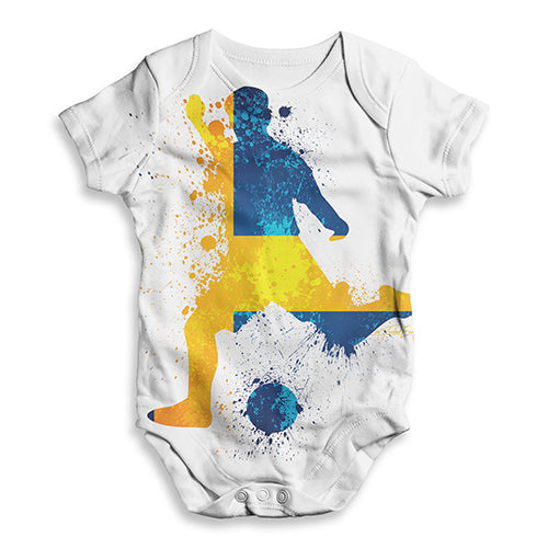 Football Soccer Silhouette Sweden Baby Unisex ALL-OVER PRINT Baby Grow Bodysuit