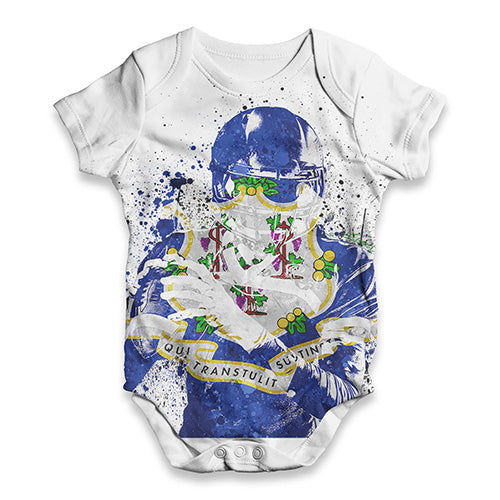 Connecticut American Football Player Baby Unisex ALL-OVER PRINT Baby Grow Bodysuit