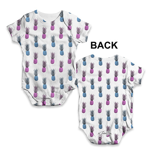 Pink And Blue Pineapples Pattern Baby Unisex ALL-OVER PRINT Baby Grow Bodysuit