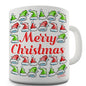 Merry Christmas Santa Hat Pattern Novelty Mug