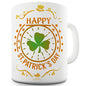 Happy St Patrick's Day Shamrock Ceramic Mug