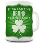 I Swear to Drunk I'm Not God Irish Shamrock Green Ceramic Mug