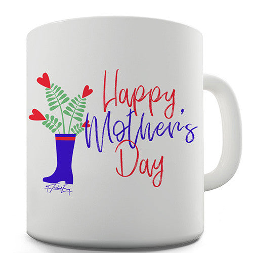 Happy Mothers Day Flower Boot Ceramic Mug