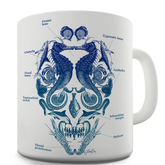 Ocean Anatomy Skull Mug - Unique Coffee Mug, Coffee Cup